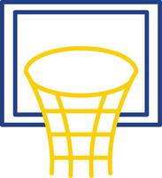 baloncesto aro línea dos color icono diseño vector