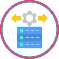 Data Management Flat Circle Icon vector