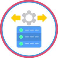 datos administración plano circulo icono vector