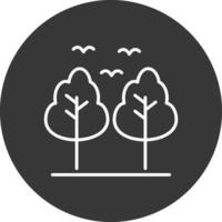 bosque línea invertido icono diseño vector