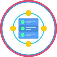Data Flow Flat Circle Icon vector