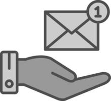 Email Line Filled Greyscale Icon Design vector
