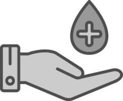mano higiene línea lleno escala de grises icono diseño vector