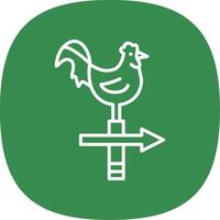 Chicken Line Curve Icon Design vector
