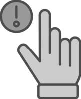 Hand Alert Line Filled Greyscale Icon Design vector