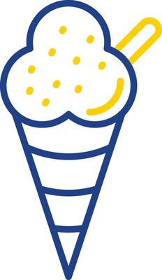 Icecream Line Two Colour Icon Design