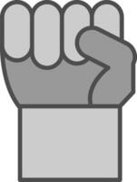 Fist Line Filled Greyscale Icon Design vector