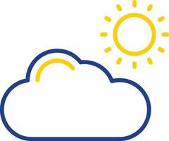 Cloud Line Two Colour Icon Design vector