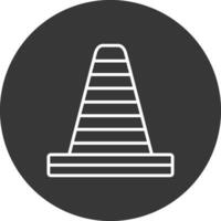 Traffic Cone Line Inverted Icon Design vector