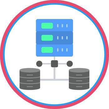 Data Network Flat Circle Icon vector