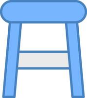 Stool Line Filled Blue Icon vector