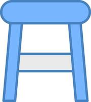 Stool Line Filled Blue Icon vector