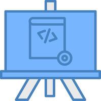 Demo Line Filled Blue Icon vector
