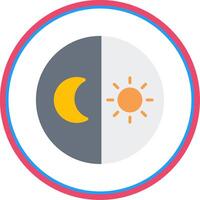 Day And Night free Flat Circle Icon vector
