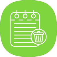 Trash Can Line Curve Icon Design vector