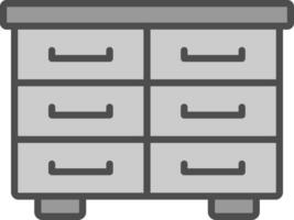gabinete línea lleno escala de grises icono diseño vector
