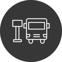 Bus Station Line Inverted Icon Design vector