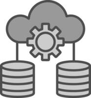 Data Storage Line Filled Greyscale Icon Design vector