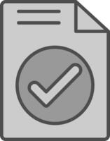 Cheked Line Filled Greyscale Icon Design vector