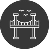 puente línea invertido icono diseño vector