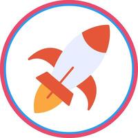 Rocket Ship Flat Circle Icon vector