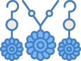 Jewelry Line Filled Blue Icon vector