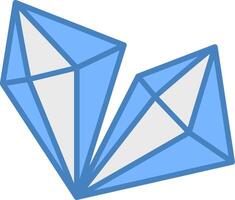 Crystal Line Filled Blue Icon vector