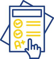 Exam Line Two Colour Icon Design vector