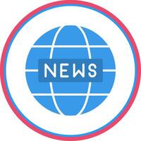 World News Flat Circle Icon vector