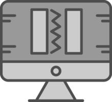 roto código línea lleno escala de grises icono diseño vector