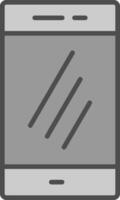 Smartphone Line Filled Greyscale Icon Design vector