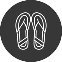 Slippers Line Inverted Icon Design vector