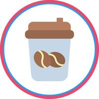 Coffee Cup Flat Circle Icon vector