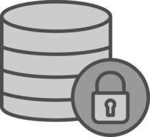 secure Database Line Filled Greyscale Icon Design vector