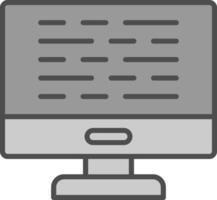 Computer Line Filled Greyscale Icon Design vector