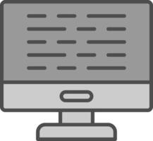 Computer Line Filled Greyscale Icon Design vector