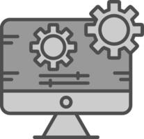 Configuration Line Filled Greyscale Icon Design vector