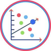 Scatter Graph Flat Circle Icon vector