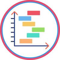 Gnatt Chart Flat Circle Icon vector