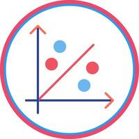 Scatter Graph Flat Circle Icon vector