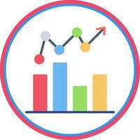 Bar Graph Flat Circle Icon vector