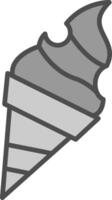 Ice Cream Line Filled Greyscale Icon Design vector