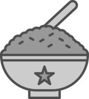 Rice Line Filled Greyscale Icon Design vector
