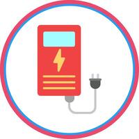 Electric Station Flat Circle Icon vector