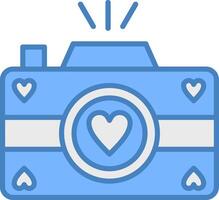 Photo Camera Line Filled Blue Icon vector