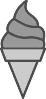 Ice Cream Line Filled Greyscale Icon Design vector