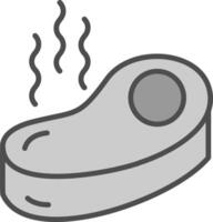 Steak Line Filled Greyscale Icon Design vector