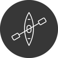 Canoe Line Inverted Icon Design vector