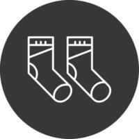 calcetines línea invertido icono diseño vector