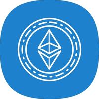 Ethereum Coin Line Curve Icon Design vector